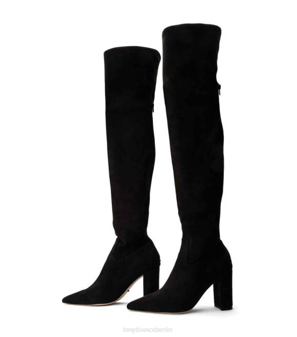 Stiefel mit Absatz| de Tony Bianco Frauen Estella lange Stiefel schwarzes Stretch-Wildleder 4624575